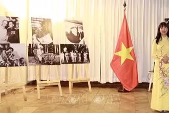 Đại sứ Phạm Thị Kim Hoa phát biểu tại Lễ kỷ niệm. (Ảnh: TTXVN)