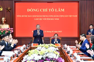 Tổng Bí thư Tô Lâm thăm và làm việc với Ban Chấp hành Đảng bộ tỉnh Bắc Ninh.