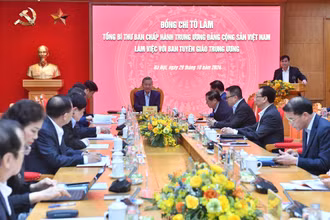 Tổng Bí thư Tô Lâm làm việc với Ban Tuyên giáo Trung ương.