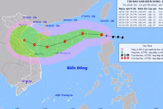 Vị trí và hướng di chuyển của bão Nesat. (Nguồn: nchmf.gov.vn)