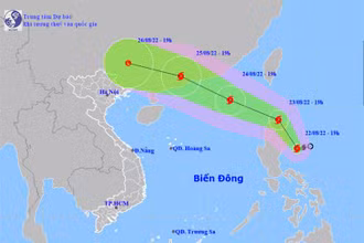 Vị trí và hướng di chuyển của bão Ma-on. (Nguồn: nchmf.gov.vn)