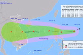 Vị trí và hướng di chuyển của bão Noru. (Nguồn: nchmf.gov.vn)