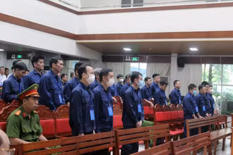 Các bị cáo nghe tòa tuyên án.
