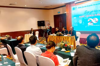 Lãnh đạo VCPMC tại cuộc gặp gỡ báo chí.