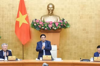 Thủ tướng Chính phủ Phạm Minh Chính chủ trì phiên họp Chính phủ chuyên đề về xây dựng pháp luật. (Ảnh: TRẦN HẢI).