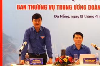 Bí thư Thứ nhất Trung ương Đoàn Bùi Quang Huy phát biểu khai mạc 