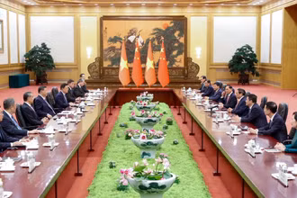 Thủ tướng Phạm Minh Chính hội kiến Tổng Bí thư, Chủ tịch Trung Quốc Tập Cận Bình. 
