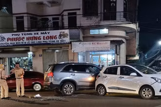 Hiện trường vụ va chạm giao thông.