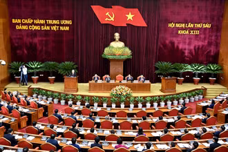 Quang cảnh Hội nghị lần thứ 6 Ban Chấp hành Trung ương Đảng khóa XIII.