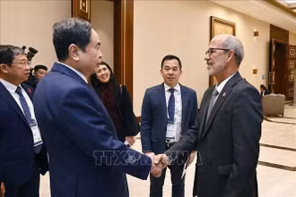 Chủ tịch Quốc hội Trần Thanh Mẫn tiếp Chủ tịch Liên minh Nghị viện Mỹ Latinh, Chủ nhiệm Ủy ban Đối ngoại của Quốc hội Cuba Rolando González.