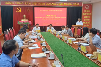 Quang cảnh hội nghị sơ kết công tác thực hiện Quy chế dân chủ ở cơ sở.