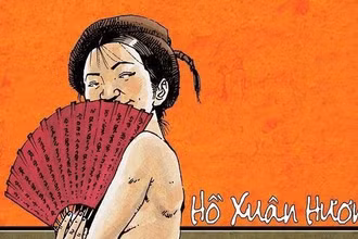 Nữ sĩ Hồ Xuân Hương trong tranh minh họa sách: Hồ Xuân Hương tác phẩm và lời bình. (Ảnh: VOV)