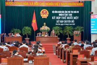 Quang cảnh Kỳ họp lần thứ 11 Hội đồng nhân dân tỉnh Phú Yên nhiệm kỳ 2021-2026.