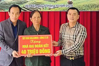 Trao hỗ trợ cho bà Phạm Thị Thìn, cựu thanh niên xung phong có hoàn cảnh khó khăn.