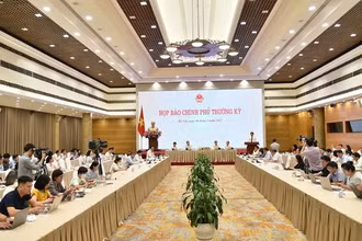 Quang cảnh buổi họp báo. (Ảnh: VGP)