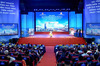 Quang cảnh hội nghị công bố quy hoạch và xúc tiến đầu tư tỉnh Hà Tĩnh.