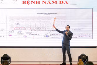 Bác sĩ CKI Phạm Minh Trường tại các buổi đào tạo, tập huấn về chăm sóc da liễu trong vai trò chuyên gia. 