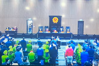 Hội đồng xét xử sơ thẩm hình sự vụ án tại Bệnh viện đa khoa Đồng Nai, Công ty cổ phần Tiến bộ, các đơn vị liên quan. (Ảnh chụp màn hình)