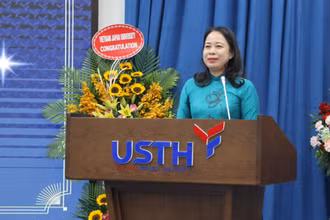 Phó Chủ tịch nước Võ Thị Ánh Xuân phát biểu tại lễ khai giảng.
