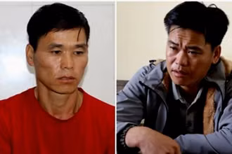 Đối tượng Thào A Cang (áo đỏ) và đối tượng Thào A Thông.