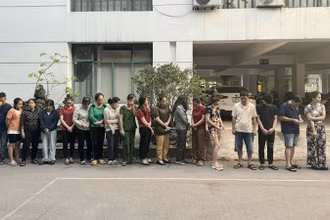 Các đối tượng trong đường dây đánh bạc. Ảnh: Công an Nghệ an cung cấp.