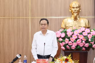 Chủ tịch Quốc hội Trần Thanh Mẫn phát biểu tại buổi làm việc.