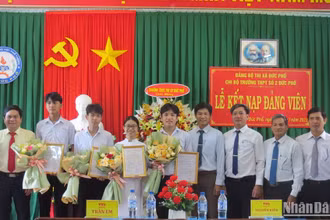 Thời gian gần đây, công tác phát triển đảng viên là học sinh trung học phổ thông ở Quảng Ngãi được các cấp ủy, tổ chức đảng quan tâm đúng mức.