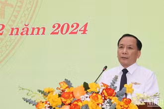 Chánh án Tòa án nhân dân tỉnh Quảng Ngãi Phạm Trung Uy trình bày báo cáo công tác Tòa án tại kỳ họp cuối năm 2024 của Hội đồng nhân dân tỉnh Quảng Ngãi khóa 13, nhiệm kỳ 2021-2026.