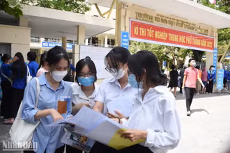 Các thí sinh dự thi tốt nghiệp năm 2022. (Ảnh: ANH ĐÀO)