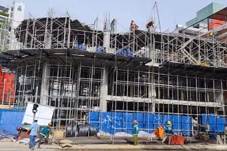 Công trình nơi xảy ra sự cố chập điện tối 26/9. 
