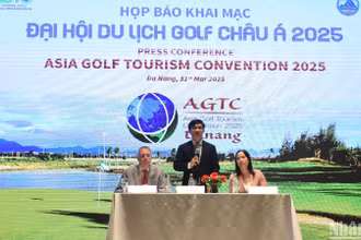 Đà Nẵng họp báo khai mạc Đại hội Du lịch Golf châu Á - AGTC 2025. (Ảnh: ANH ĐÀO)