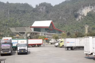 Các phương tiện xuất nhập khẩu tại Cửa khẩu quốc tế Hữu Nghị.
