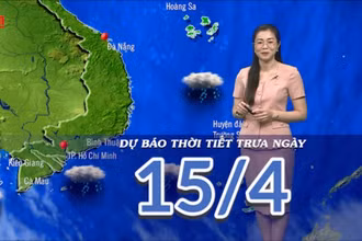 [Video] Dự báo thời tiết trưa ngày 15/4/2025: Tây Nguyên và Nam Bộ có mưa rào rải rác