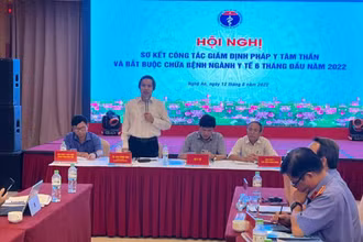 TS Cao Hưng Thái, Phó Cục trưởng Cục Quản lý Khám chữa bệnh phát biểu ý kiến tại hội nghị. 