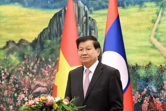 Tổng Bí thư, Chủ tịch nước Lào Thongloun Sisoulith. (Ảnh: TRỊNH DŨNG)