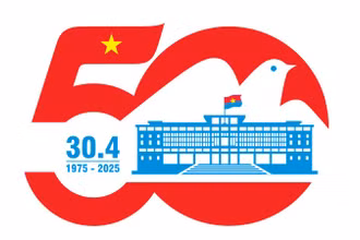 Biểu trưng kỷ niệm 50 năm Ngày Giải phóng miền nam thống nhất đất nước.