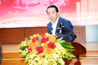 Bí thư Quận ủy Bắc Từ Liêm Lưu Ngọc Hà phát biểu tại hội thảo.