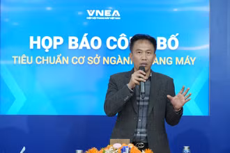 Chủ tịch Hiệp hội Thang máy Việt Nam Nguyễn Hải Đức phát biểu tại lễ công bố.