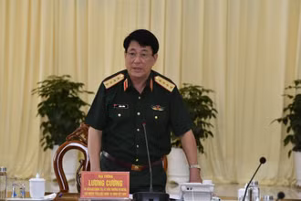 Đại tướng Lương Cường phát biểu chỉ đạo. 