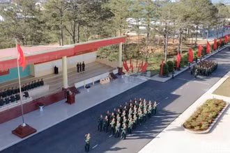 Lễ ra quân huấn luyện Học viện Lục quân năm 2025. (Ảnh: GIANG NAM)