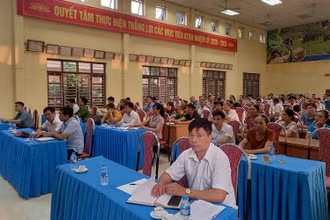 Một buổi tuyên truyền phổ biến pháp luật tại xã Tức Tranh, huyện Phú Lương, tỉnh Thái Nguyên.