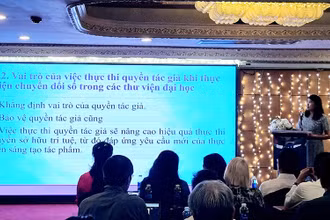 Nhiều giải pháp được đề cập tại hội thảo về bản quyền trong giảng dạy, nghiên cứu khoa học của Cục Bản quyền tác giả. (Ảnh LM)