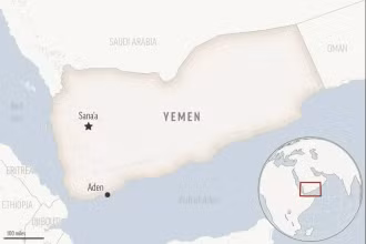 Bản đồ Yemen và Biển Đỏ. (Nguồn: AP)