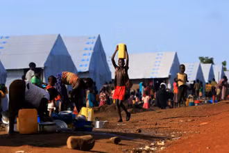 Trại tị nạn Palabek ở quận Lamwo, Uganda. Ảnh: Reuters.
