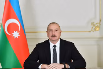 Tổng thống Cộng hoà Azerbaijan Ilham Aliev trả lời phỏng vấn của PV TTXVN. (Ảnh: TTXVN phát)