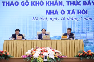 Thủ tướng Chính phủ Phạm Minh Chính chủ trì hội nghị tháo gỡ khó khăn, thúc đẩy phát triển nhà ở xã hội.