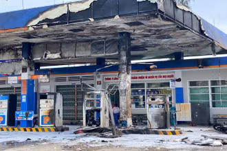 Hiện trường sau vụ cháy. 