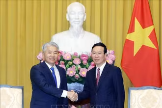Chủ tịch nước Võ Văn Thưởng tiếp ông Jadamba Enkhbayar, Thư ký Hội đồng An ninh quốc gia Mông Cổ.