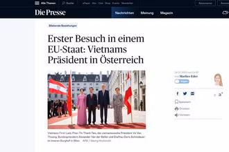Trang tin diepresse.com đưa tin về chuyến thăm chính thức Áo của Chủ tịch nước Võ Văn Thưởng.