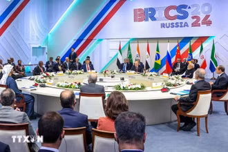 Toàn cảnh Hội nghị Cấp cao Nhóm BRICS ở Kazan, Nga, ngày 23/10/2024. (Ảnh: ANI/TTXVN)